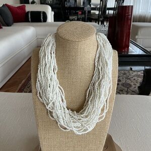 Seed bead Choker White Necklace